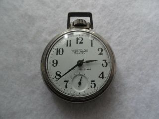 Westclox Scotty Shock Resistant Mechanical Wind Up Vintage Pocket Watch
