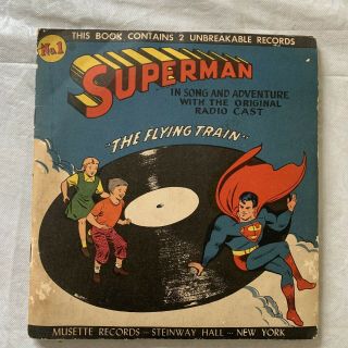Vintage 1947 Superman Record - The Flying Train Part 1 & Part 2 Musette Records