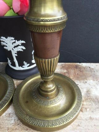 Antique French Empire Bronze Candlesticks 6