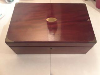 Antique Wood Folding Portable Secretary Writing Lap Desk Document Box Case