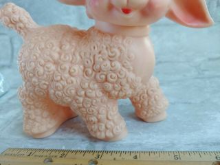 Vintage 1955 The SUN RUBBER Co Pink Baby Sheep Lamb SQUEAK Toy - 1950s 3