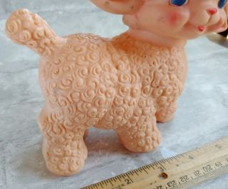 Vintage 1955 The SUN RUBBER Co Pink Baby Sheep Lamb SQUEAK Toy - 1950s 5
