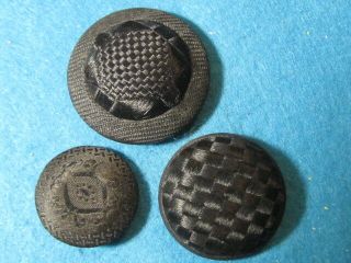 Vintage Trio Of Silk Buttons