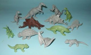 1950s Marx Prehistoric Play Set Plastic Dinosaurs X 13