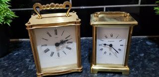 2 Vintage Brass Carriage Clocks