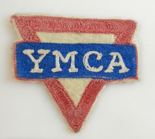 Vintage Antique Ymca 3.  5 " X 3.  5 " Patch Badge Wwi Us United States Army T70g8