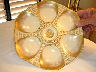 Antique Oyster Plate Pillivuyt,  Co.  Paris France Grand Prix 1900 Exposition 2/2