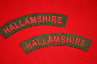 British Army Ww2 Hallamshire Battalion Shoulder Title X2