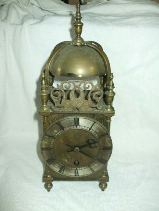 Old Brass Lantern Type Mantel Clock - Coventry Astral