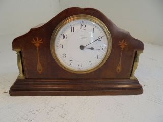 Antique Inlaid Mahogany Edwardian Mantel Clock