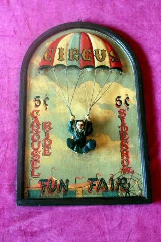 Antique Vintage 3 D Wooden Wall Hanging Plaque Circus Fun Fair Sign 60 X 40 Cm