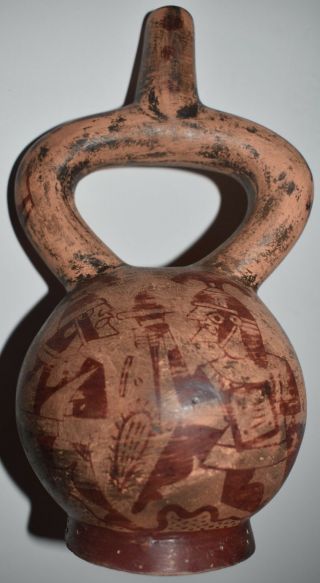 Orig $399.  Pre Columbian Moche Bowl,  Many Figures 8 " Prov