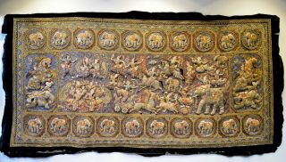 Stunning Burmese Kalaga Tapestry With Epic Scenes,  11 