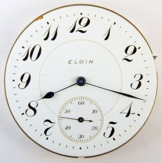 ELGIN 17 JEWEL 16 SIZE 3 FINGER BRIDGE POCKET WATCH MVT 3