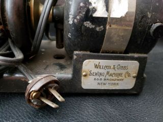 Antique Willcox and Gibbs electric sewing machine with pedal 2