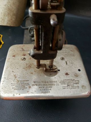 Antique Willcox and Gibbs electric sewing machine with pedal 7