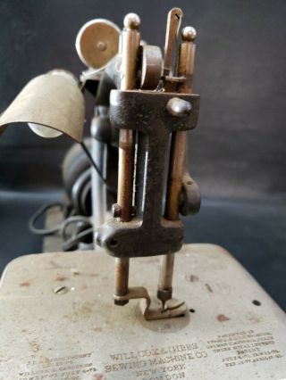 Antique Willcox and Gibbs electric sewing machine with pedal 9
