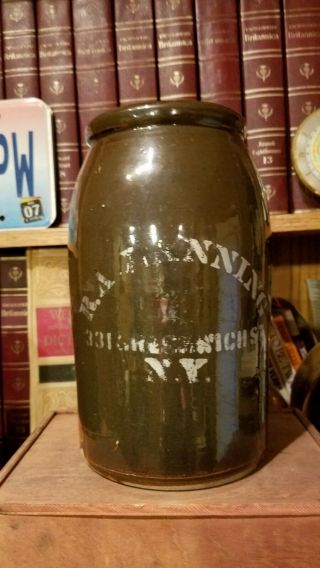 Antique R A Lanning York Stoneware Crocks Jugs,  Jar,  Brown Glazed,  Good Mark