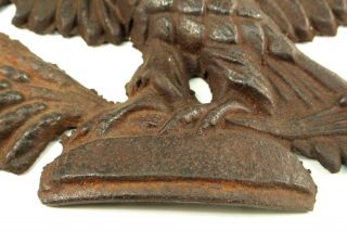 Antique 1800 ' s Pair Cast Iron Eagle Plaques Ornaments Wood Stove 5