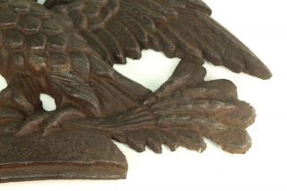 Antique 1800 ' s Pair Cast Iron Eagle Plaques Ornaments Wood Stove 7