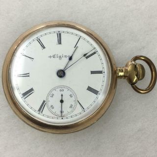 Antique Elgin Pocket Watch Grade 143 Model 3 18s 17j C.  1896 Open Face
