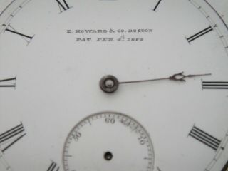 running E Howard & Co Boston sn 34,  864 KW 15J N size pocket watch movt. 2