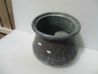 Antique Copper Cauldron Arabic Pot Tub Planter Trough Asian Bucket Etched 13 " W