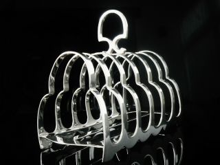 Large Silver Toast Rack,  Sheffield 1915 George Howson 4