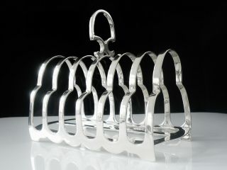 Large Silver Toast Rack,  Sheffield 1915 George Howson 8