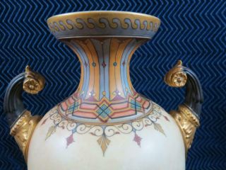 Antique German Rudolstadt Painted Urn - 12” Tall 3