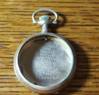 Antique Ladies Santa Fe Watch Case Co.  Gold Filled Pocket Watch Case