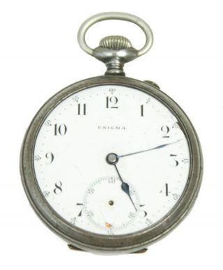 Vintage Enigma Swiss Brevets Pocket Watch Missing Face Glass