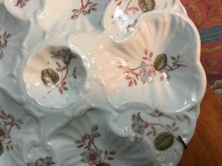 Antique French Porcelain 5 Welled Oyster Plate with Wall Mount c.  late 1800s 5