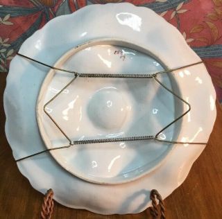 Antique French Porcelain 5 Welled Oyster Plate with Wall Mount c.  late 1800s 8