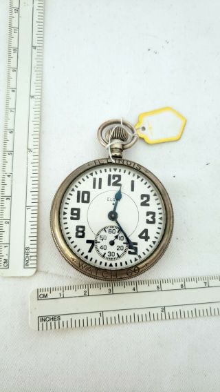 Vintage Pocket Watch Elgin Movement W/illinois Watch Case Skeleton