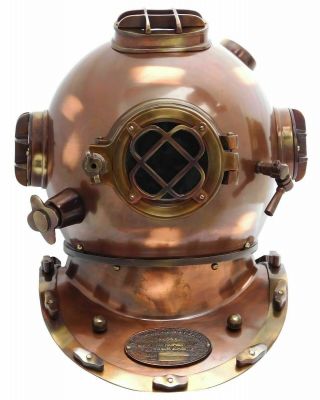 Antique Brass Deep Sea US Navy Mark V Diving Marine Scuba Divers Helmet 18 
