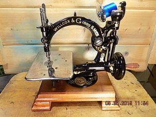 Antique Hand Crank Willcox Gibbs Sewing Machine.  Restored 1885