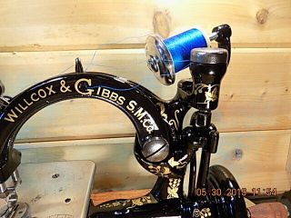Antique Hand Crank Willcox Gibbs sewing machine.  RESTORED 1885 4