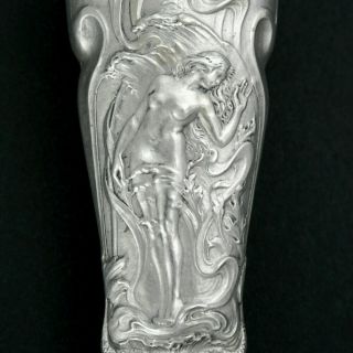 Art Nouveau French.  800 Silver Wax Seal,  Nude & Dolphins,  Firmin Pierre Lasserre 3