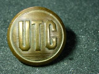 Utc United Traction Co.  Albany Troy Ny 23mm Brass Coat Button 1890 Am Ry Supply