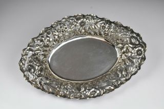 Shiebler & Gorham Transitional Sterling Silver Repousse Serving Tray W/ Openwork