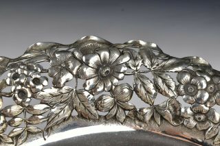 Shiebler & Gorham Transitional Sterling Silver Repousse Serving Tray w/ Openwork 2