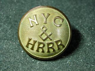Nyc&hrrr York Central & Hudson River Rr 23mm Brass Coat Button 1890 A.  R.  S