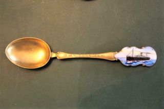 Antique Enamel Maritime Spoon,  RMS CORSICAN,  Uncommon Ocean Liner,  Handwork,  N/Res 2