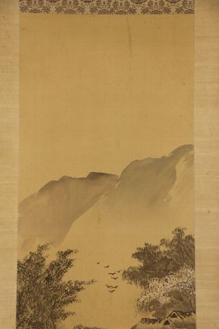 JAPANESE HANGING SCROLL ART Painting Sansui Landscape Asian antique E7250 4