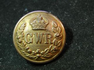 Britlsh Gwr Great Western Railway Sr Staff 24mm Gilt Coat Button 1913 - 34 Compton
