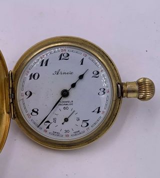 Vintage Arnex 17 Jewels Swiss Incabloc Pocket Watch W/ Box