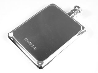- Solid Sterling Silver - Hip Flask & Funnel - Large Size - Boxed