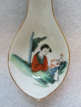 Antique Nyonyaware Straits Chinese Peranakan Porcelain Spoon 2