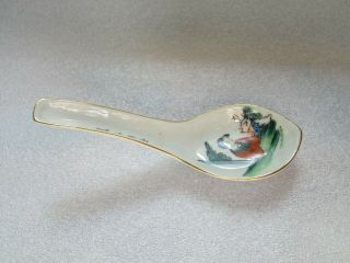 Antique Nyonyaware Straits Chinese Peranakan Porcelain Spoon 4